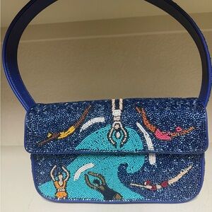 STAUD Multicolor Beaded Shoulder Bag